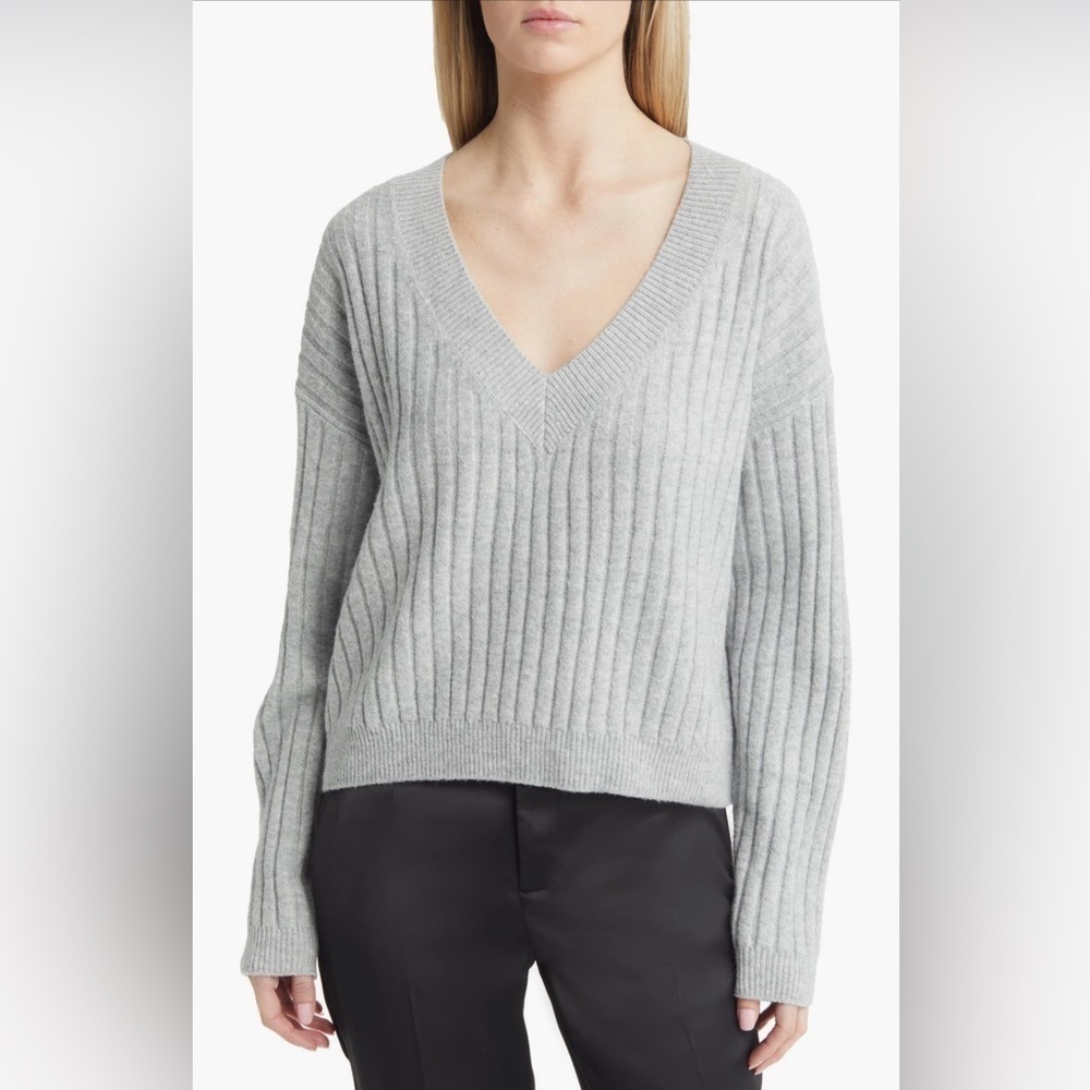 Open Edit Grey Sweater - Grey - Size S